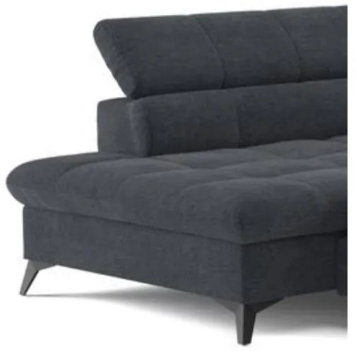 Fekete, jobbos MARANO L-alakú kihúzható sarokkanapé