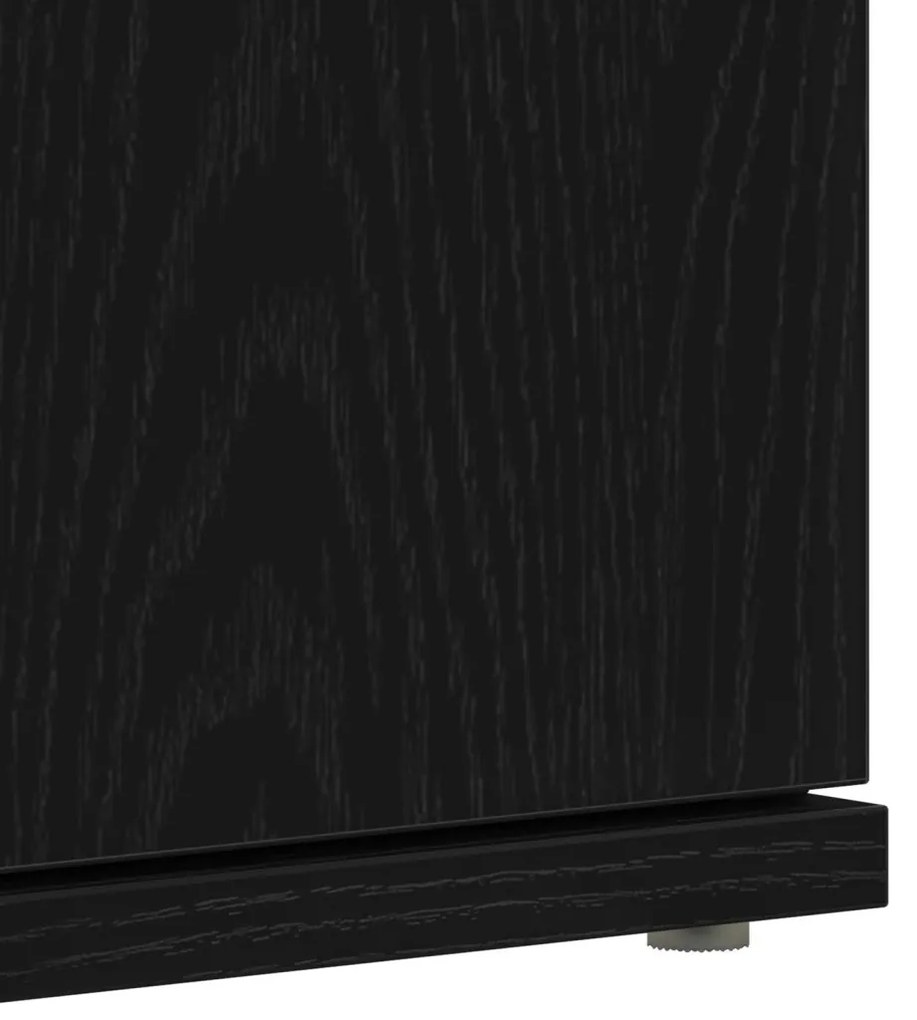 Cipőszekrény Fekete Tölgy 80x39x180 cm Mérnöki Fa
