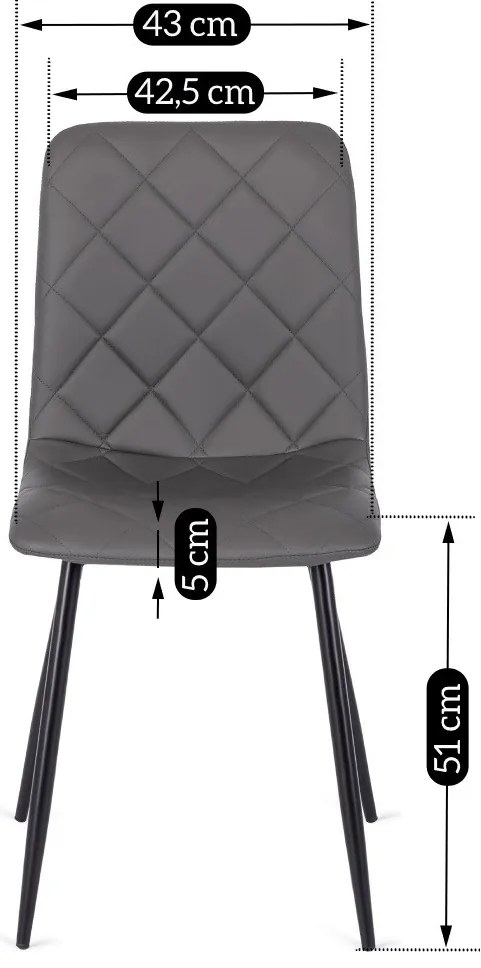 Szürke Eco-bőr Étkezőszék. BILI