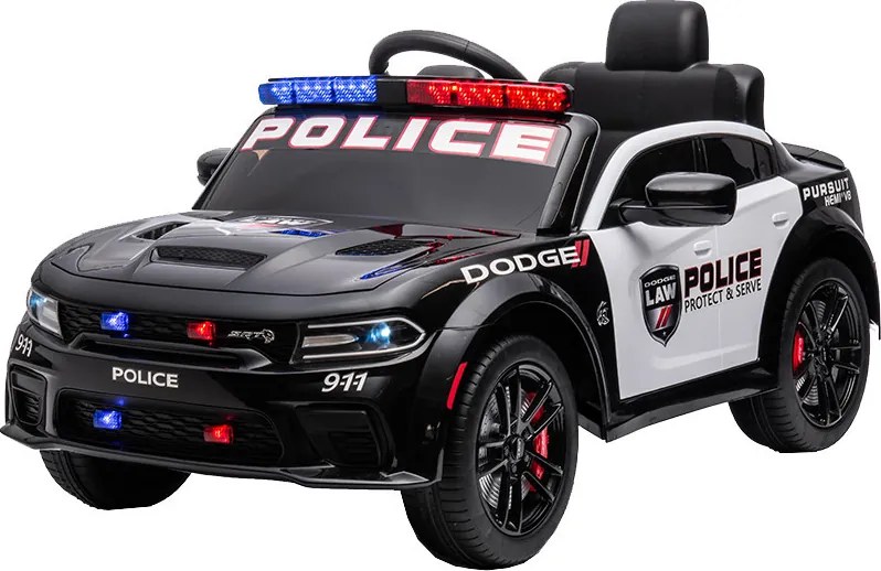 Elektromos Dodge rendőrautó fekete