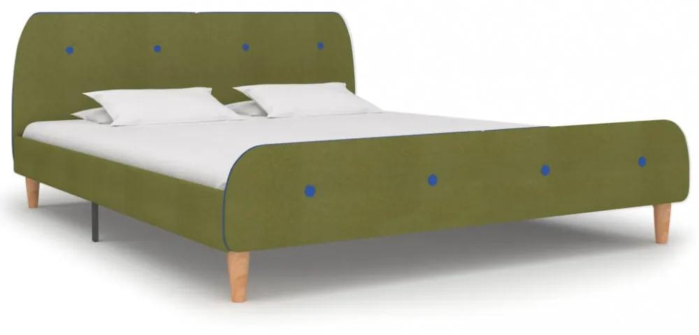 Zöld szövetkárpitozású ágykeret 180 x 200 cm