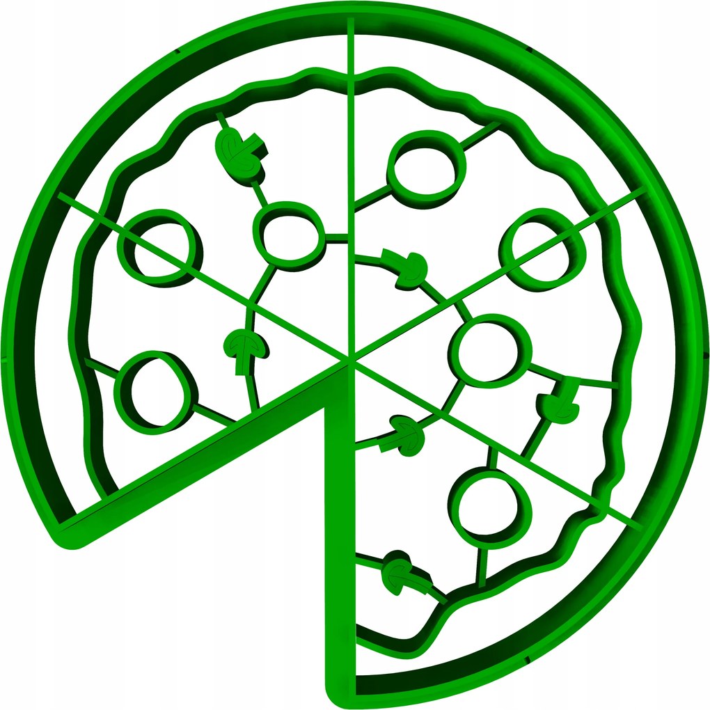 Foremka Lyukasztó Sütemény- és Mézeskalácsvágó Szilveszter Pizza 8cm