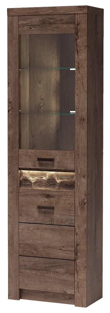 Vitrin Indie 23 (LED világítással) (sötét kőris). 1057818