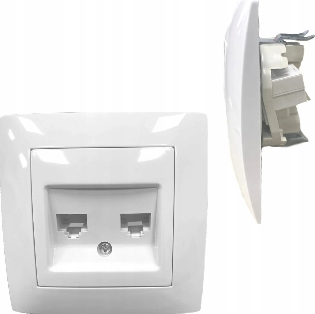 Telefon aljzat Számítógép aljzat Süllyesztett fehér Wesa