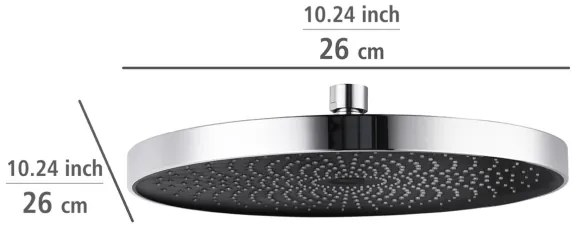 WENKO 24910100 - SOFTWATER zuhanyfej 26x26 cm fényes króm/fekete