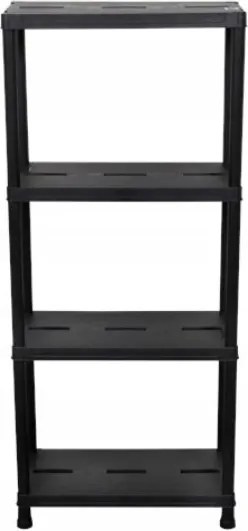 Műanyag könyvespolc 60 x 30 x 130 cm Marina fekete, Szerszámokhoz, Dobozokhoz