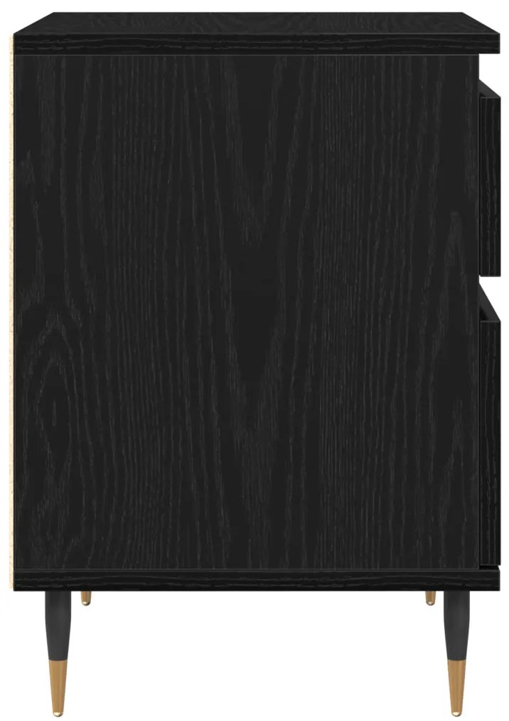 Éjjeli szekrények 2db Fekete tölgy 40x35x50 cm Szerelt fa
