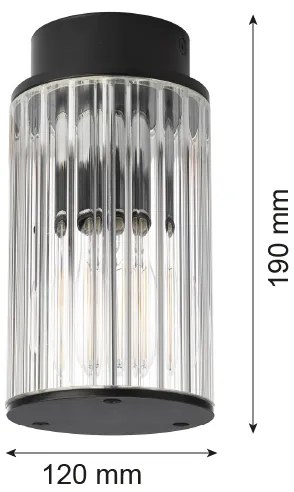 Argon 8773 - Kültéri mennyezeti lámpa NORFOLK 1xE27/15W/230V IP44 fekete