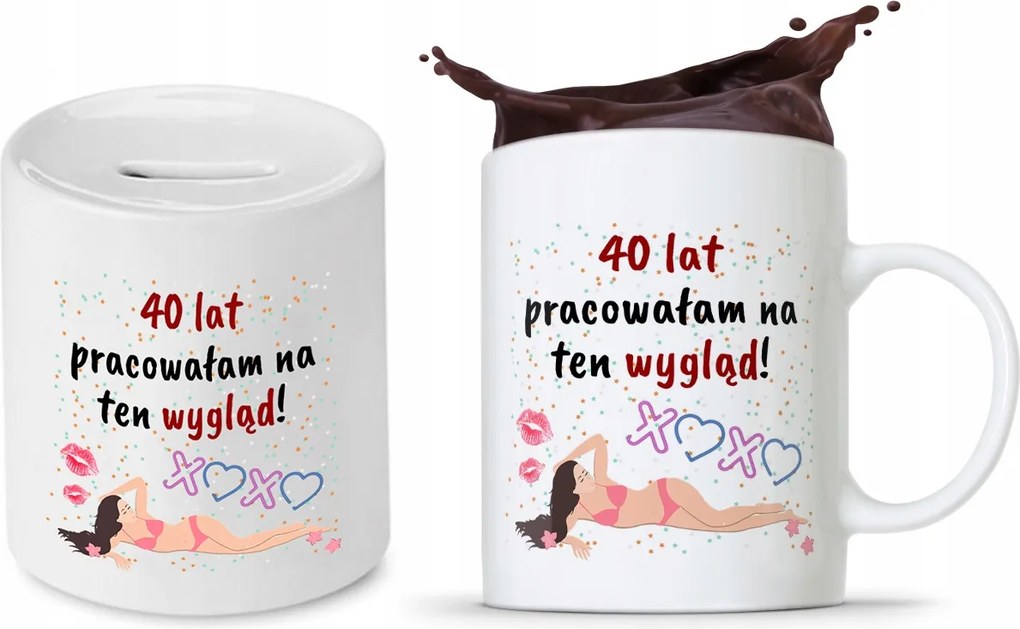 Születésnapra 40 40-es 40-es Persely Szett fényképes nyomott mintás bögre