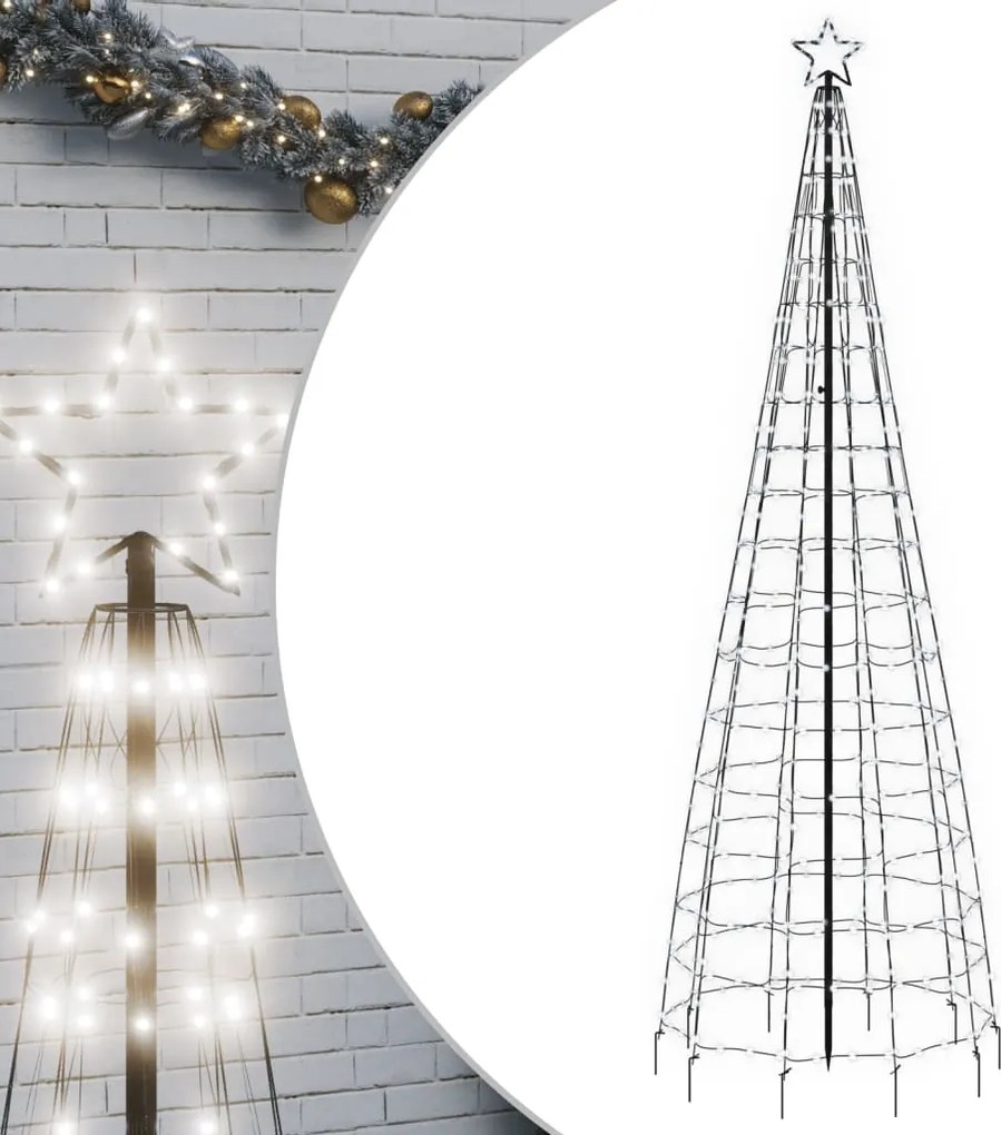 vidaXL hideg fehér LED karácsonyfa tüskékkel 570 LED 300 cm