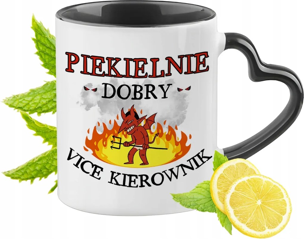 Vice Manager Bögre Fekete Szív Alakú Füllel Ajándék