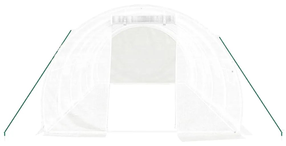 fehér acélvázas melegház 18 m² 6 x 3 x 2 m
