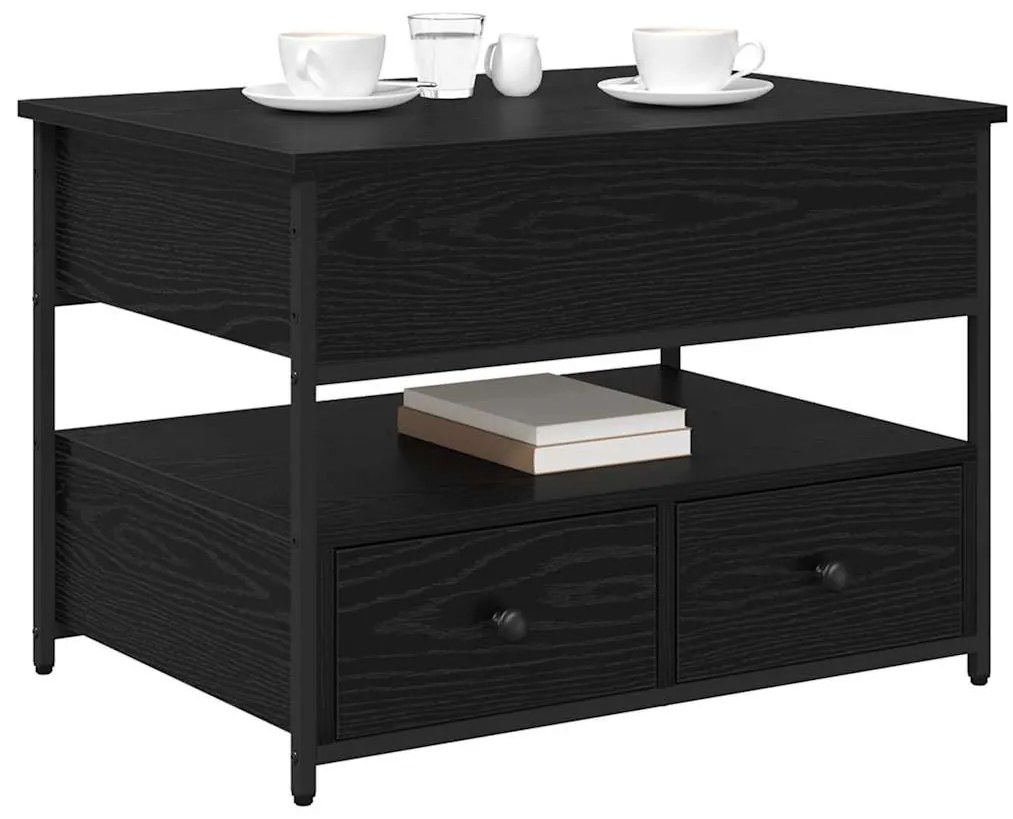 Dohányzóasztal fiókkal Musta tammi 70x50x50cm Faanyag