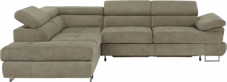 Ülőgarnitúra tárolóhellyel, világosbarna melír, szövet, balos, BUTON R