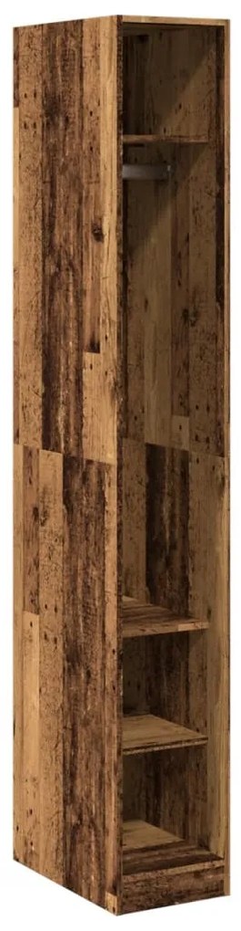 antik fa színű szerelt fa ruhásszekrény 30 x 50 x 200 cm