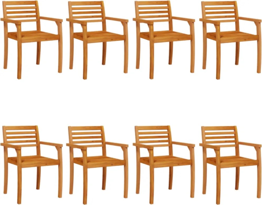 vidaXL 8 db tömör akácfa kerti szék 59x55x85 cm