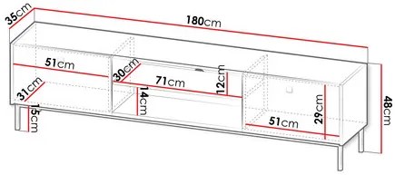 TV szekrény Probazzo 2KW (fekete) . 1106255