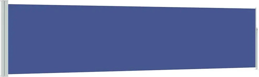 vidaXL kék behúzható oldalsó teraszi napellenző 120 x 500 cm