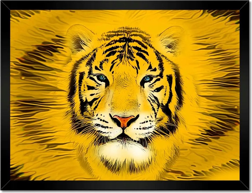 Poszter keretben 40x30 Sárga tigrisfej