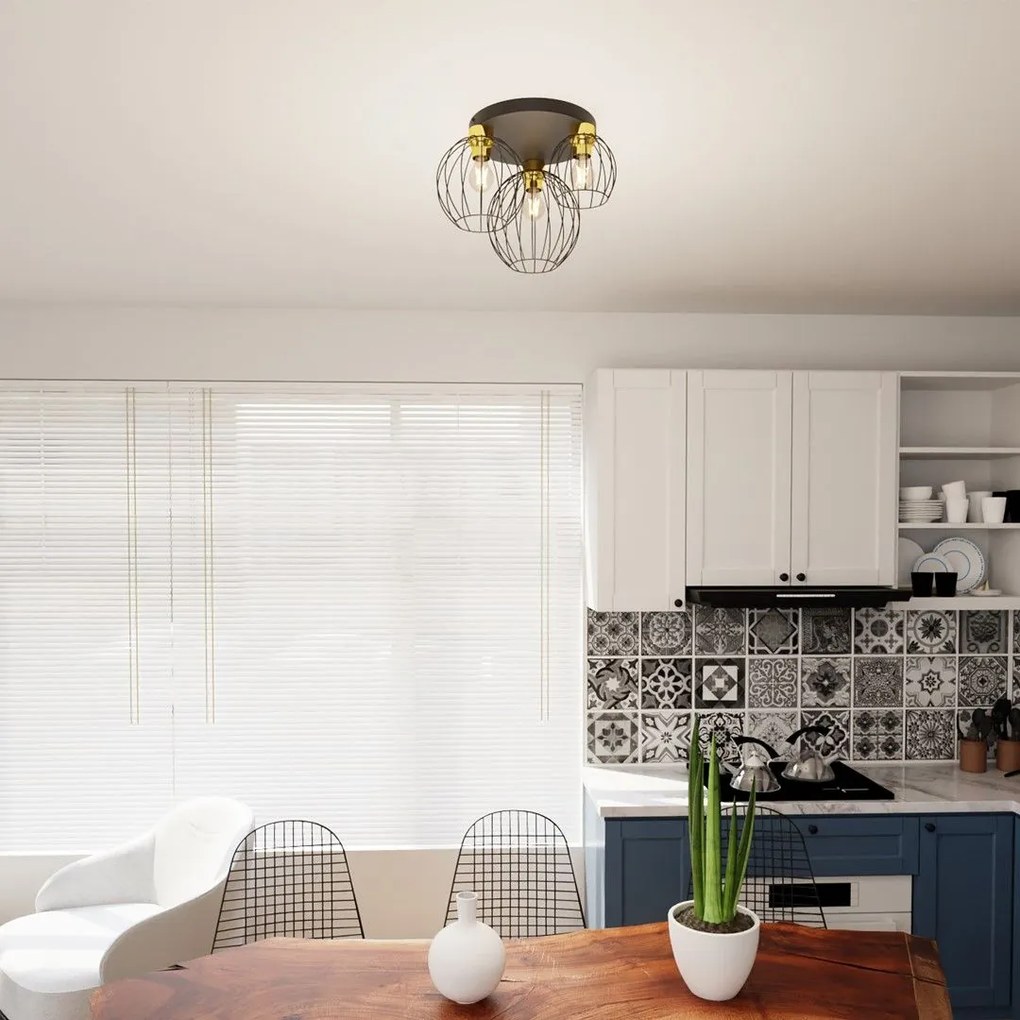 Emibig modern mennyezeti lámpa nest fekete arany emi1370/3prem