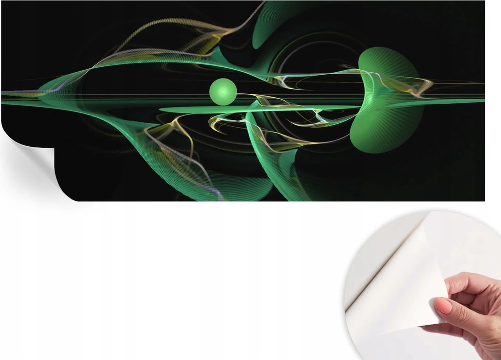 Dekoratív öntapadós fotótapéta Hálószobába Zöld hullámok 250x104 cm