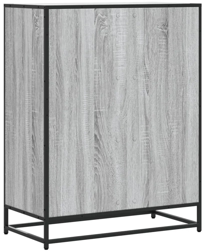 szürke sonoma szerelt fa és fém cipőszekrény 75 x 38 x 97,5 cm