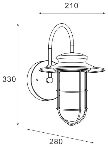 Zuma Line 17068-WD- Kültéri fali lámpa INDUSTRIAL 1xE27/60W/230V IP44 fekete