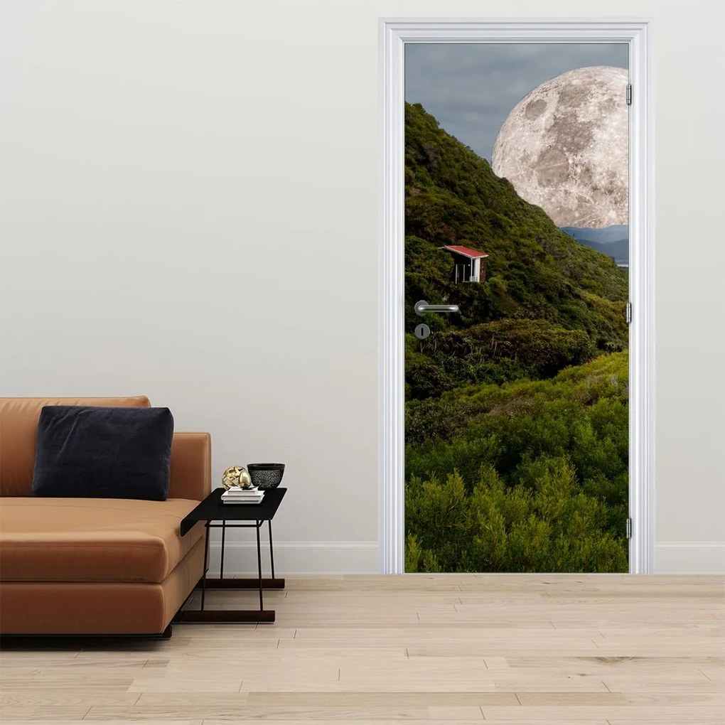 Fotótapéta ajtóra - Táj a Holddal (95x205cm)