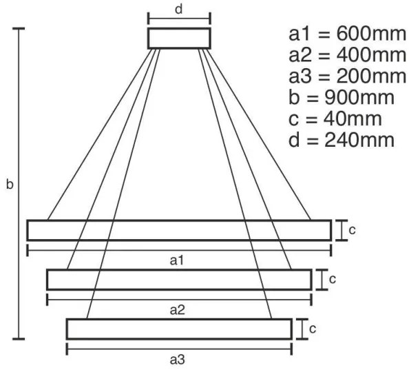 LED állítható fényerejű csillár kábellel LED/85W/230V 3000-6500K + DO