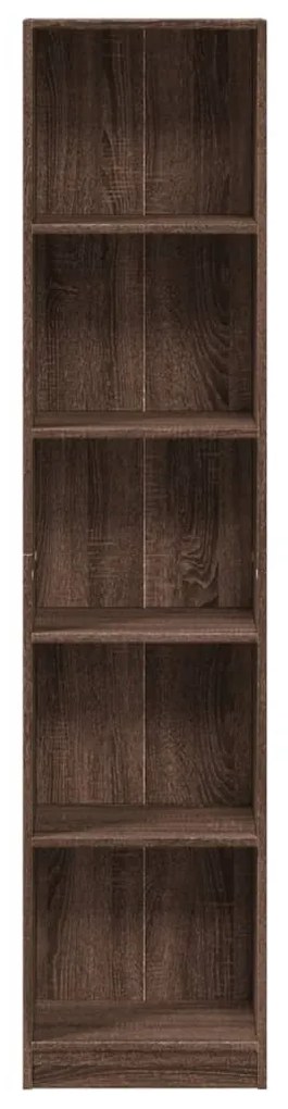 barna tölgy színű szerelt fa könyvszekrény 40 x 24 x 176 cm
