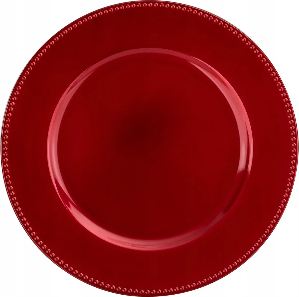 Dekortányér műanyag 33 cm piros 160239