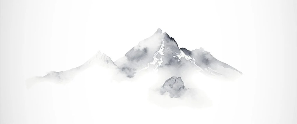 Kép - Tinta festmény hegyek (120x50 cm)