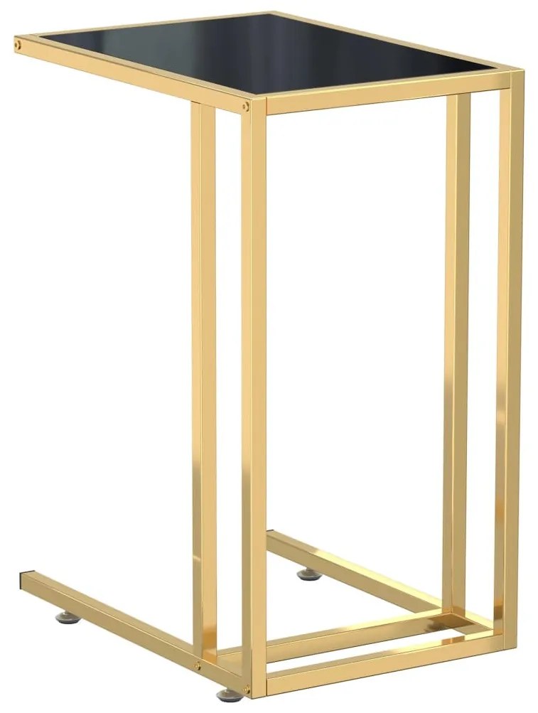 fekete edzett üveg számítógép-kisasztal 50 x 35 x 65 cm