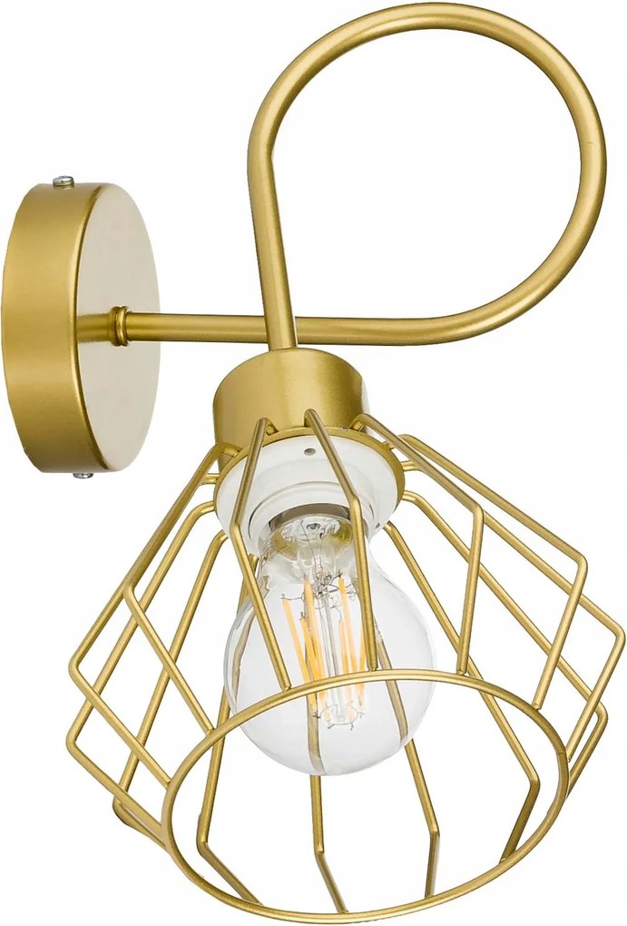 Fali lámpa E27 csillár fix göndör loft drót gyémánt arany 1 x E27