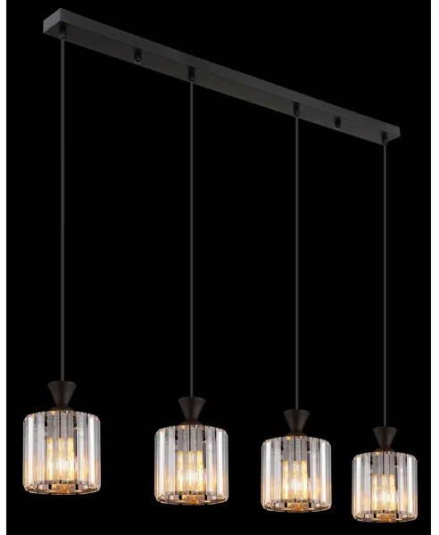 Globo 15742-4 - Csillár zsinóron JORDANA 4xE27/60W/230V fekete