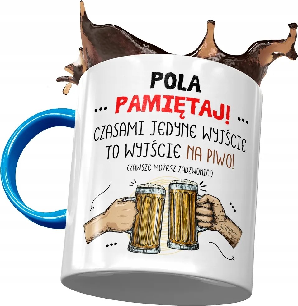 Kék Bögre Poli Barátnők Nyomtatott Fotóval