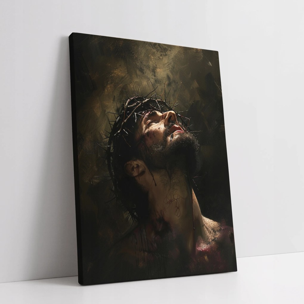 Jézus Krisztus töviskoronás vászonkép 30x40