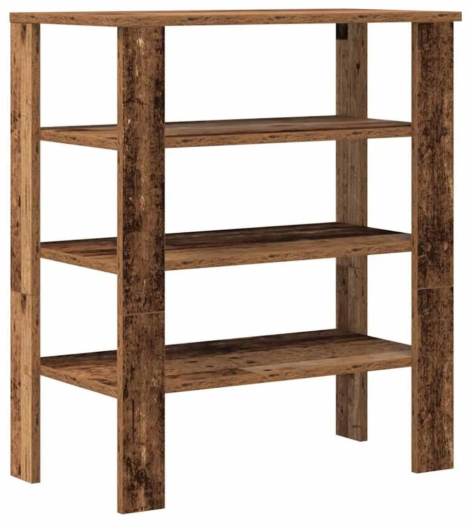 antik fa szerelt fa cipőtartó 61x32x70 cm