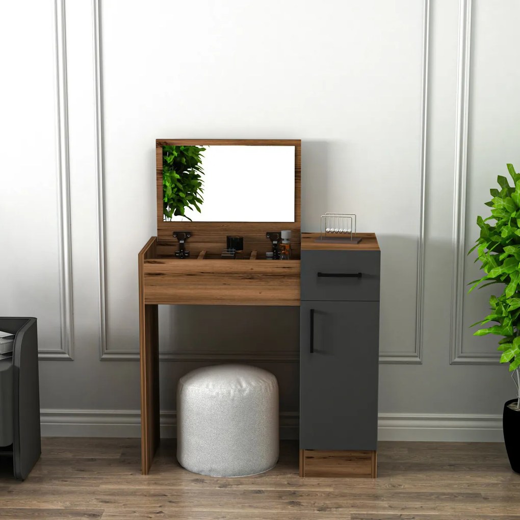 Inci Light Walnut kozmetikai asztal