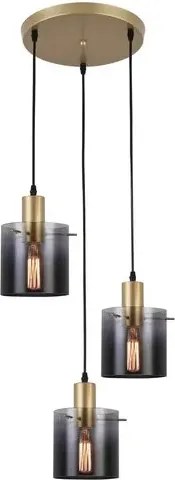 Rabalux beltéri függeszték  e27 3x40w arany/füstszínű üveg donati
