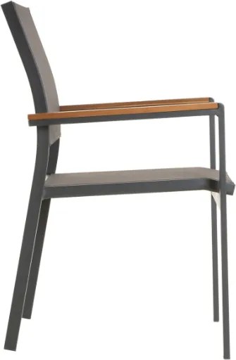 Kerti egymásra rakható fém szék 4 db szett antarcit