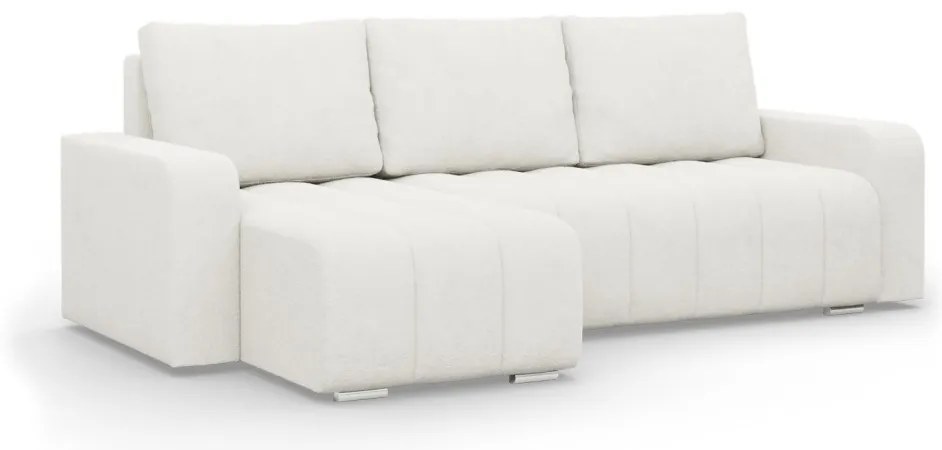 Modena sarokkanapé, bouclé, univerzális oldal, krém