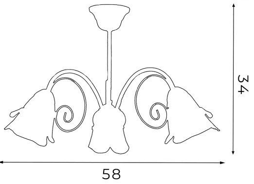 Csillár rúdon KOKARDA 3xE14/60W/230V