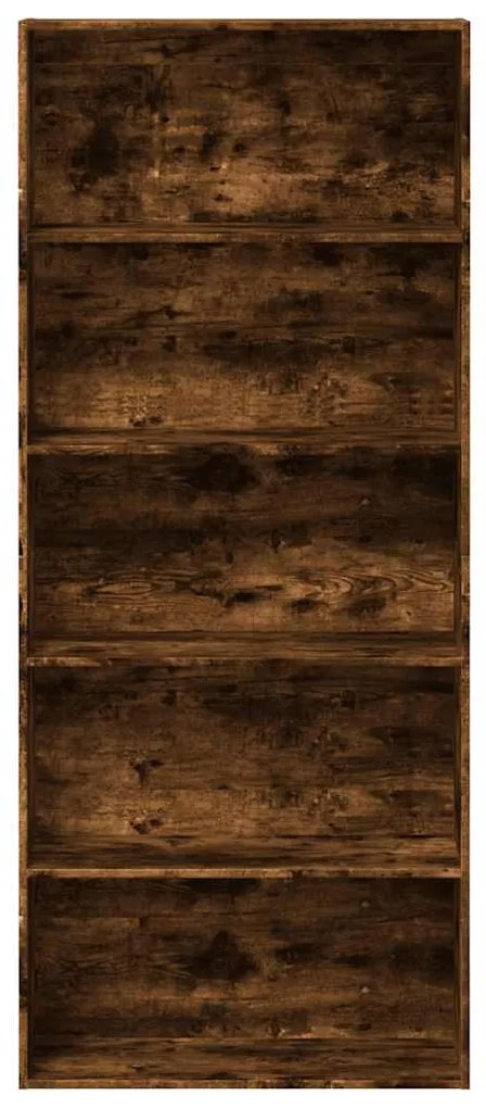 füstös tölgy színű szerelt fa könyvszekrény 80 x 30 x 189 cm