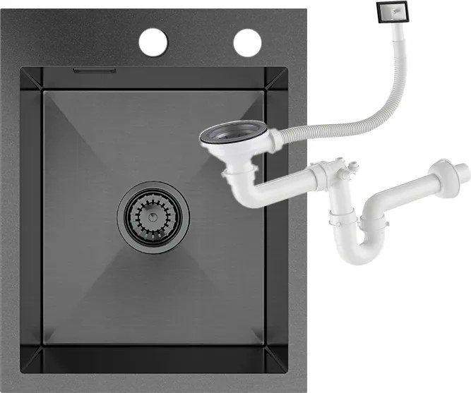 Egymedencés Acél Mosogató Fekete BARI40