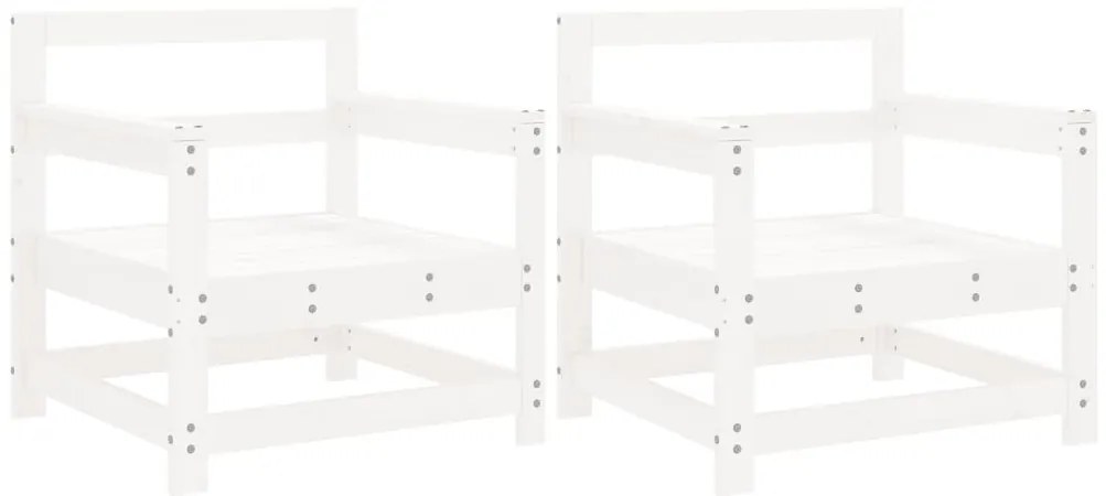 vidaXL 2 db fehér tömör fenyőfa kerti szék