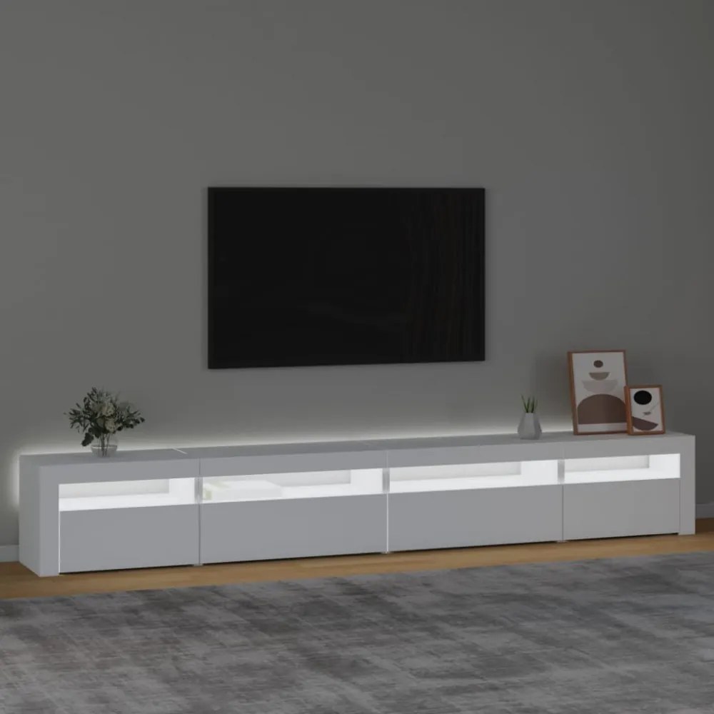 fehér TV-szekrény LED-lámpákkal 270x35x40 cm