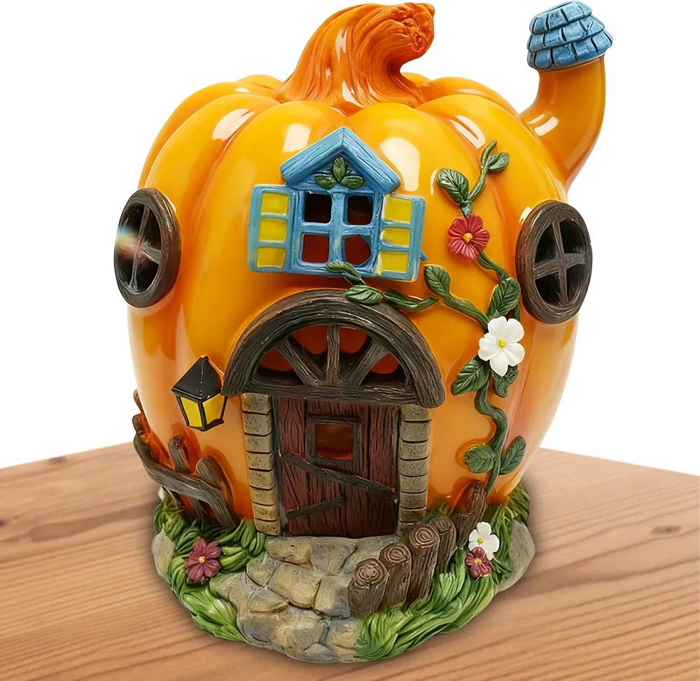 Napelemes Sütőtök Gyanta Kert Dekoráció Fény Automatikus Uv-álló