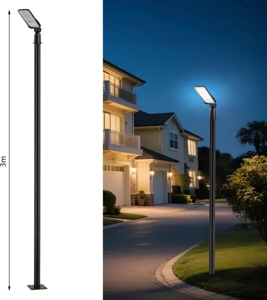 Brilagi -LED kültéri lámpa oszloppal és kl. 3 m URBANLIGHT LED/50W/230V fekete IP65