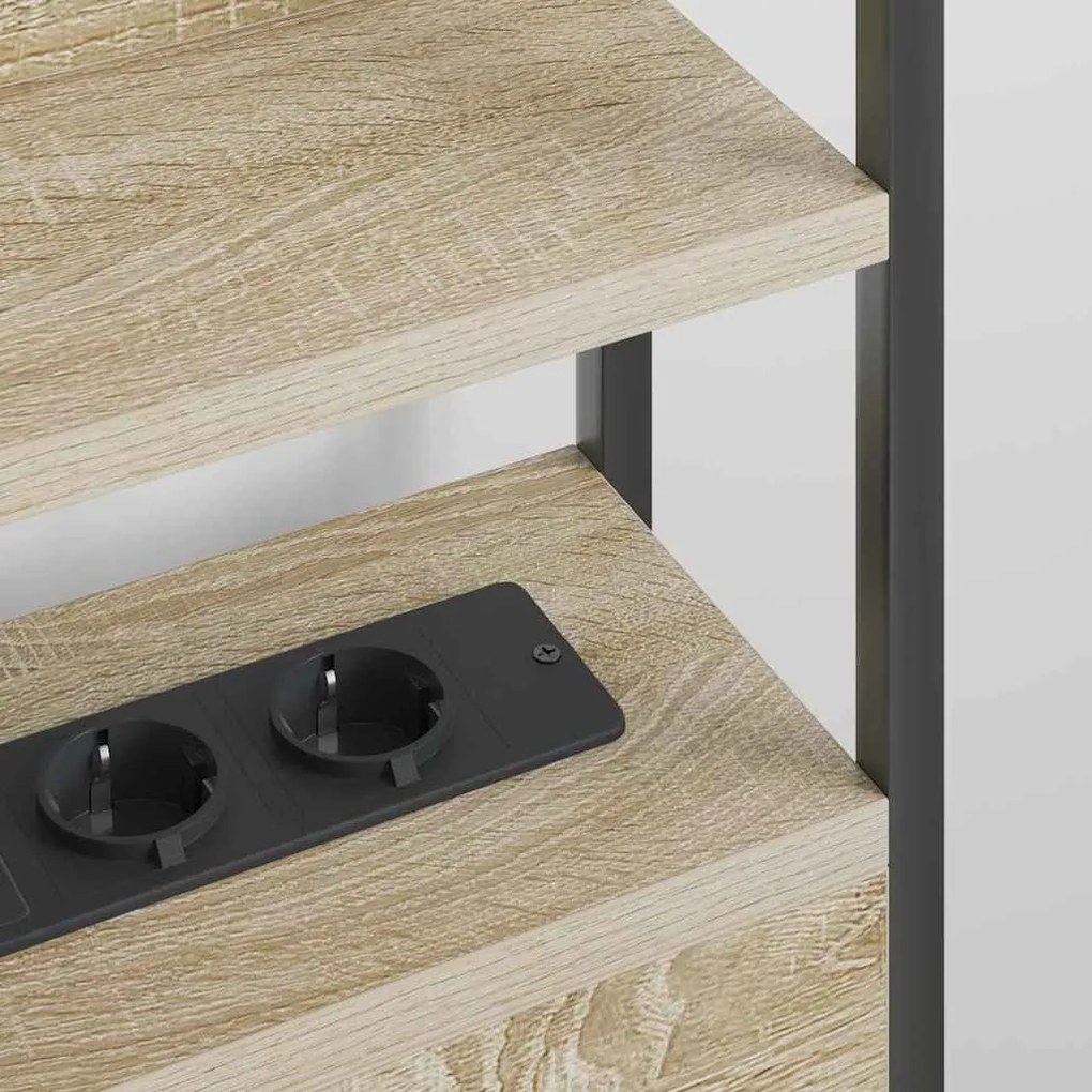 Fejtámla LED -es lámpákkal sonoma tölgy 100 cm Faanyag